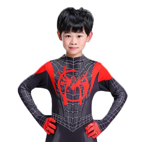 meec 2024 Halloween Heroes Jumpsuit Cosplay Costume 3D Print Bodysuit Heroes Jumpsuit Outfit with Headwear for Boys Outfits with Headwear Cosplay Costume Bodysuit for Kids Boys (Black 02, 110) von meec