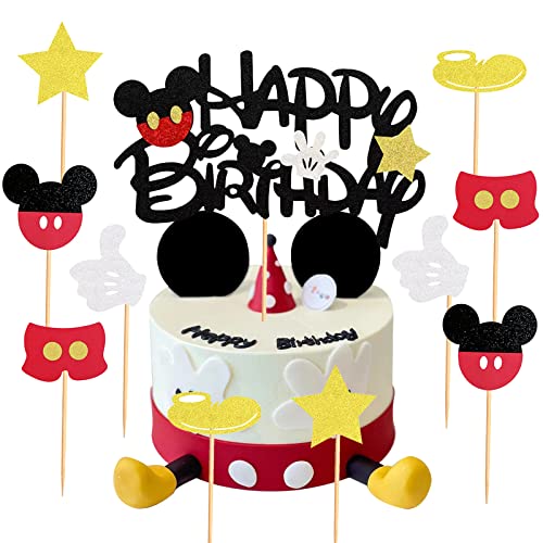 Mouse Tortendeko Geburtstag Glitzernde Mouse Torten Deko Stern Cake Topper Geeignet für Cupcake Kuchen Geburtstag Kuchen Deko Jungen Kinder Cartoon Party Dekorationen von meetyours