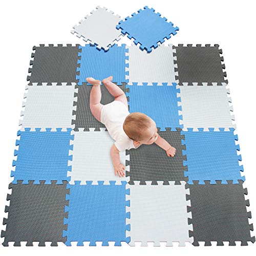 meiqicool Puzzlematte für Babys und Kinder, Spielteppich Spielmatte Lernteppich Kinderspielteppich Schaumstoffmatte Matte bunt,18 Stück Weiß Blau Grau 010712 meiqicool Puzzlematte für Babys und Kinder, Spielteppich Spielmatte Lernteppich Kinderspielteppich Schaumstoffmatte Matte bunt,18 Stück Weiß Blau Grau 010712 von meiqicool