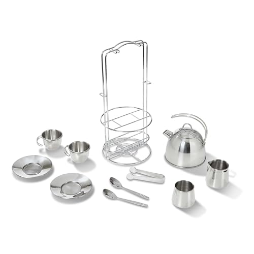 Melissa & Doug Stainless Steel Tea Set & Storage Stand Toy von melissa & doug