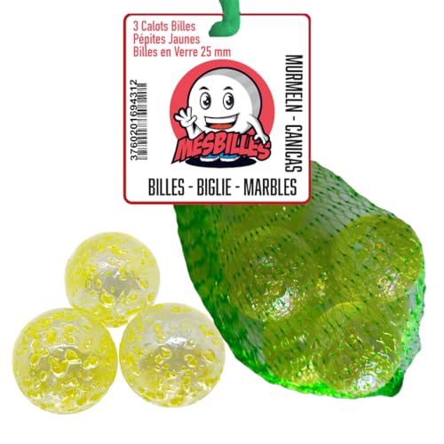 mesbilles MaRécréation – 3 Glaskugeln Nudeln, SKU-25, Gelb, 25 mm mesbilles MaRécréation – 3 Glaskugeln Nudeln, SKU-25, Gelb, 25 mm von mesbilles