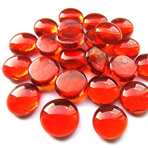 mesbilles MeineMurmeln - 20 Flach Murmeln Rote Lupe - GlasMurmeln 16 mm von mesbilles