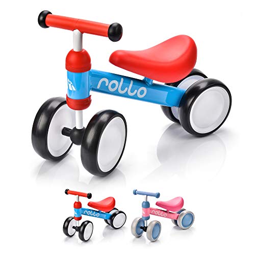 meteor Laufrad für Kinder, Balance Bike – Fahrrad für Kinder von 1 – 5 Jahren – maximale Belastung 20 kg – Baby Walkers Spielzeug für Jungen und Mädchen (Rollo Blau/Rot) von meteor