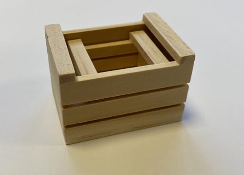 Miniaturen für Puppenhäuser und Wichtelstuben oder Geschenkgutscheine · DIY Miniwelt · Mini Holzkisten-Set 5,1 x 3,7 x 3,5 cm, Natur 2-teilig von miamiXa