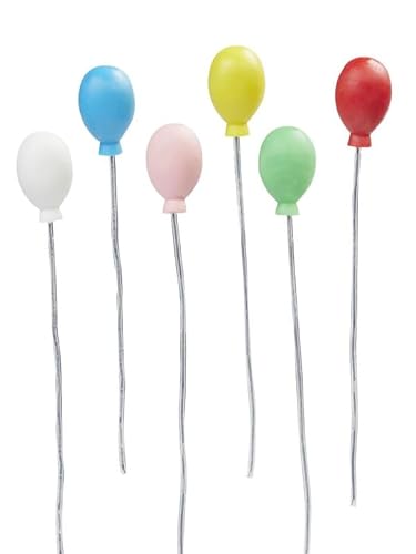 Miniaturen für Puppenhäuser und Wichtelstuben oder Geschenkgutscheine · DIY Miniwelt · Luftballons 1,6 x 2,4 cm 6-teilig von miamiXa