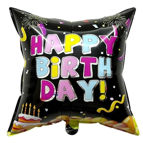 mica Festival Folienballon - Happy Birthday! - quadratisch - ca. 45 x 45 cm von mica Festival