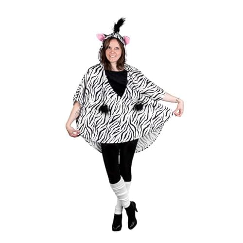 mica Festival Kostüm - Poncho Zebra - für Erwachsene - Einheitsgröße von mica Festival