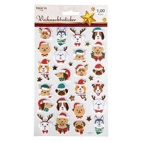 mica Living Weihnachtssticker - Hunde - 24 Stück von mica Living