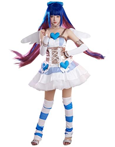 Miccostumes Damen Anime-Kleid, blaues Herz, Cosplay-Kostüm mit Flügeln, Größe L von miccostumes