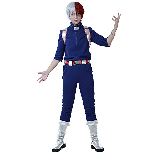 Miccostumes Herren Shoto Todoroki Cosplay Uniform groß Blau von miccostumes