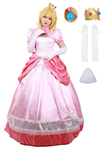 Miccostumes damen prinzessin pfirsich cosplay damen rosa von miccostumes