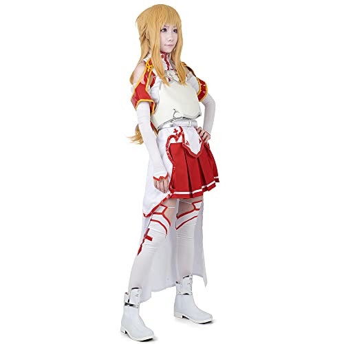 miccostumes Damen Deluxe Komplettes Set Anime Cosplay Kostüm mit Vorderzeug, weiß / rot, XS von miccostumes