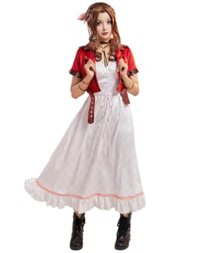 miccostumes Damen Game Cosplay Kostüm Kleid Set mit Zubehör (Weiß, S) von miccostumes