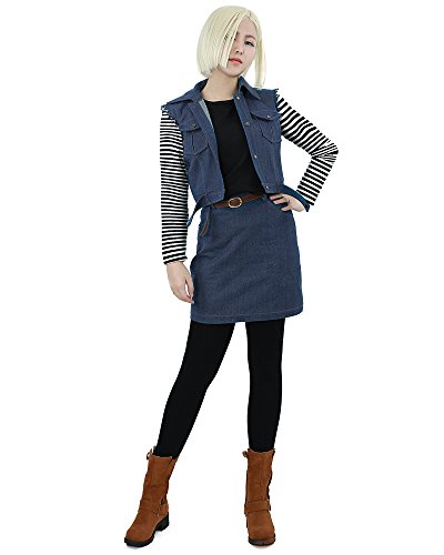 miccostumes Damen Kostüm Anime Girl Cosplay Uniform Set mit blauer Denimweste und Rock wxl von miccostumes