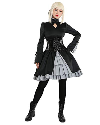 miccostumes Damen Kostüm Saber Cosplay Schwarz Kleid Gothic Lolita (Medium) von miccostumes