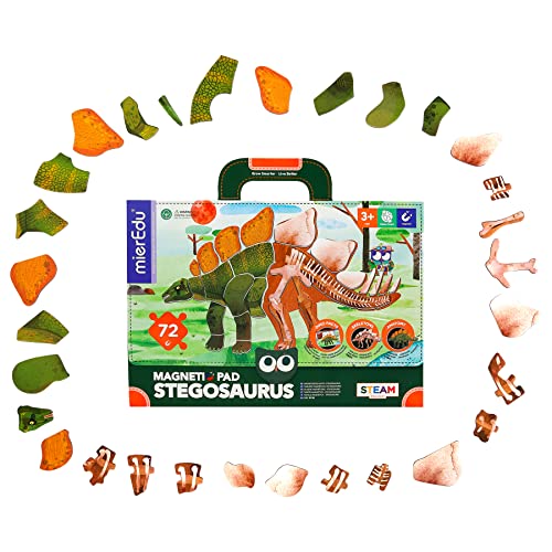 mierEdu Dinosaurier Spielzeug Magnet Spielzeug Kinder Dino Puzzle ab 3 4 5 6 7 Jahre mit Magnettafel Kinder - 72 Teile Puzzles Dino Deko Reisespiele Geburstag Geschenk Junge Mädchen von mierEdu