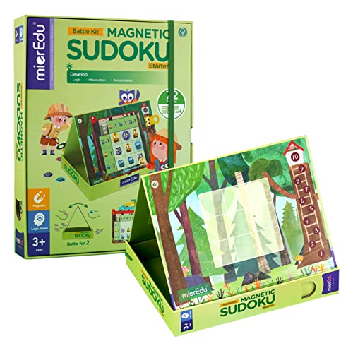 mierEdu Magnetisches Sudoku für Kinder – Magnetspiel ab 3 Jahre für Reisen & Zuhause – Logikspiel zur Förderung von Konzentration & Denkvermögen – Gesellschaftsspiel für 2 Spieler von mierEdu