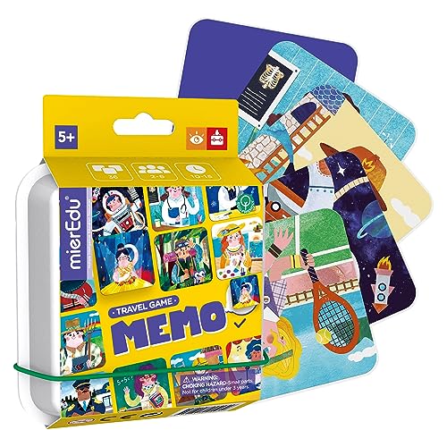 mierEdu Reise-Kartenspiel Memo I Reisespiele Kinder ab 3 Jahren I Memory Spiel in kompakter Papier-Box I Fördert Gedächtnis I 36 Karten I 2-6 Spieler von mierEdu