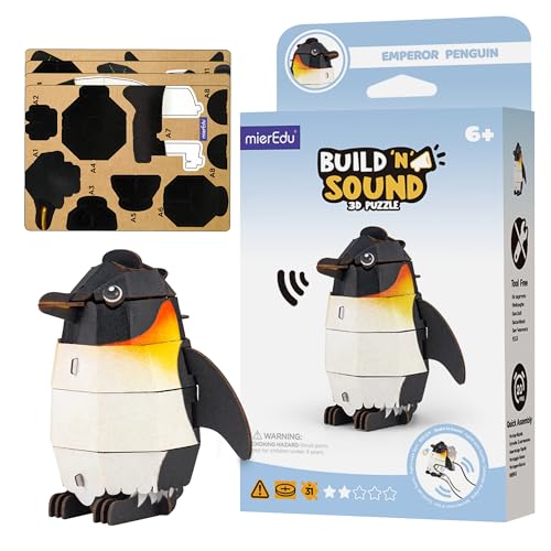 mierEdu - Soundwunder 3D PuzzleKaiserpinguin – 3D Puzzle mit echtem Soundeffekt für Kinder ab 6 – Lernspielzeug, fördert logisches Denken von mierEdu