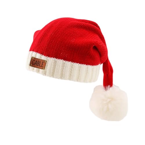 miguha Personalisierte Weihnachtsmütze, Individuelle Namensschilder For Weihnachtsmützen, Warme Weihnachtsmützen, Winter-Plüschball-Eltern-Kind-Strickmütze, Runde Oberseite, Atmungsaktive von miguha