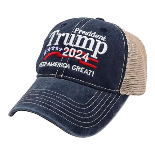 Hat 2024, Donalds Cap 2024, Mützen Einstellbar Unisex Hip Hop Hut Sonnenhut Kappe 2024 Keep America Again Hut, Stickerei Cap von mimika