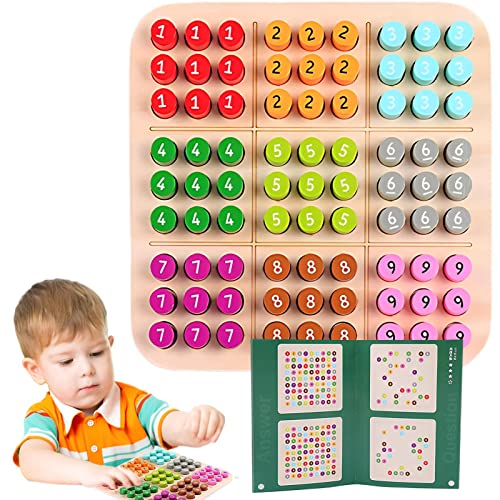 Sudoku-Rätselbrett,Buntes interaktives Sudoku aus Holz für Kinder - Lernspielzeug mit 81 Zahlen, Geschenk für Jungen und Mädchen ab 3 Jahren, Logikspiel Mingchengheng von mingchengheng
