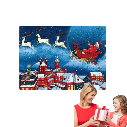 mingchengheng Papppuzzle - Weihnachts-Weihnachtsmann-Rätsel,Lernspiel Weihnachtsrätsel für Jungen und Mädchen, Geburtstagsgeschenk von mingchengheng