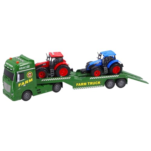 Autotransporter 54 cm 2 Traktoren mit Licht und Sound Abschlepper Auto von miniHeld