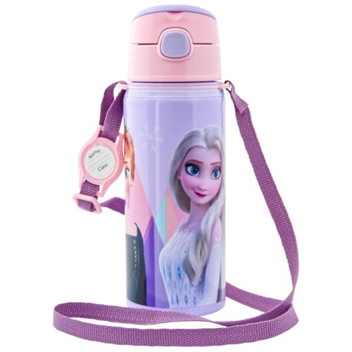 miniHeld Kinder Trinkflasche Frozen 600ml Aluminium Flasche Tragegurt ELSA Anna von miniHeld