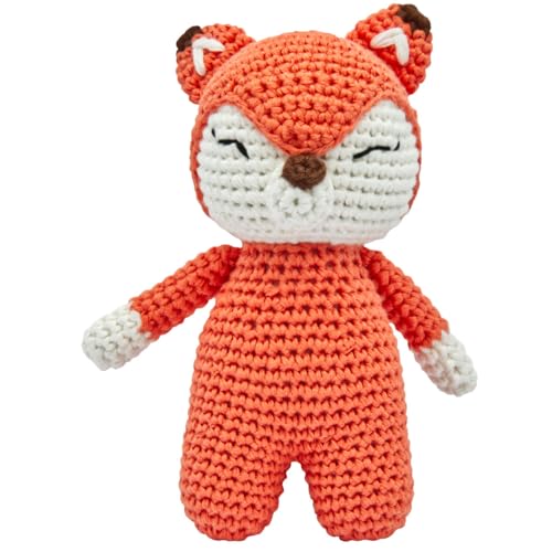 miniHeld Handgestrickter Fuchs gehäkelt aus Baumwolle Spielzeug 15 cm von miniHeld