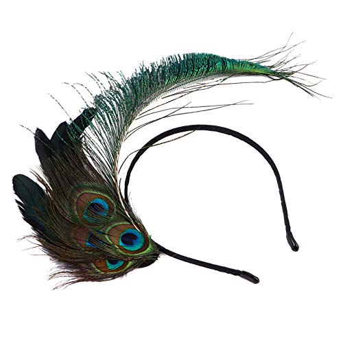 Pfauenfeder-stirnband Indisches Stirnband Flapper Stirnband Pfauenfedern Haarschmuck Stirnband Mit Pfau Kopfschmuck Brüllendes 20er-stirnband 20er Haarband Hut Damen Charme von minkissy