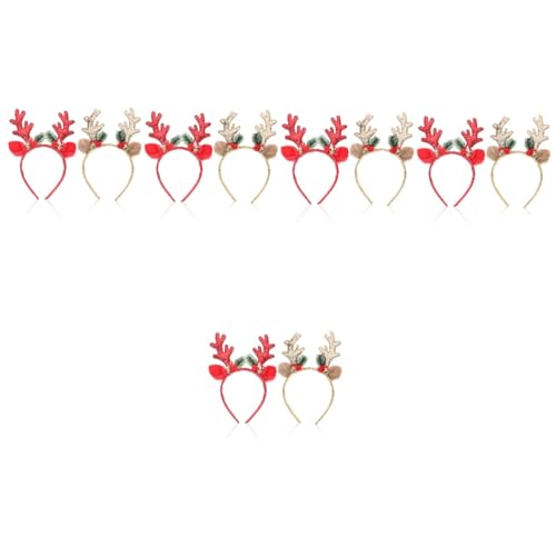 minkissy 10 Stück Elch Stirnband Für Weihnachten Haarschmuck Weihnachts Stirnband Weihnachts Accessoires Für Frauen Rentier Geweih Geweih Stirnband Geweih Stirnband Feiertags von minkissy