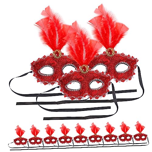 minkissy 12 Stück Teiliges Leichte Feder Masken für Damen Karneval Cosplay Party Kostüm Masquerade Augenmasken Rote Federn Modisch Bequem für Halloween Verkleidung minkissy 12 Stück Teiliges Leichte Feder Masken für Damen Karneval Cosplay Party Kostüm Masquerade Augenmasken Rote Federn Modisch Bequem für Halloween Verkleidung von minkissy