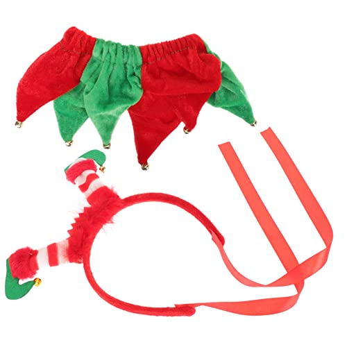 minkissy 2 Sets Weihnachts Stirnband Weihnachtsgeschenke Weihnachtsgeschenk Weihnachts Stirnband Weihnachts Halstuch Weihnachts Kopfbedeckung Kinder Weihnachts Haarreifen von minkissy