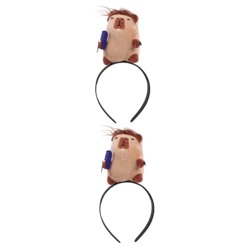 minkissy 2 Stück Lustiges Stirnband Capybara Haarband Cartoon Stirnband Partygeschenk Capybara Design Haarreifen Horn Kopfbedeckung Niedliches Haarband Party Capybara Stirnband von minkissy