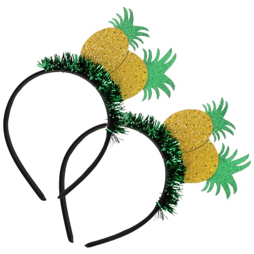 minkissy 2 Stück Obst Stirnband Ananas Haarreifen Haarband mit Lametta Hawaii Kopfbedeckung Haarschmuck für Kinder Tropischen Luau Kostüm Party Liefert von minkissy