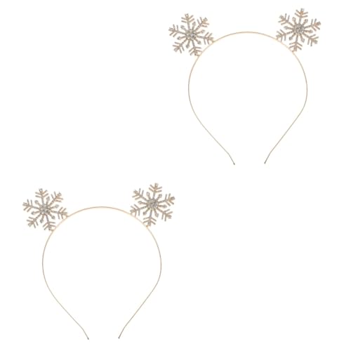 minkissy 2 Stück Schneeflocken Stirnband Haarschmuck Für Frauen Strass Haarband Party Haarbänder Weihnachtsdekoration Weihnachts Stirnbänder Strass Kopfschmuck Cosplay Party von minkissy