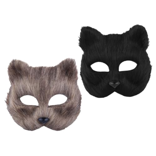 minkissy 2 Stück Tiermaske Fuchsmaske Elastischem Band Realistische Cosplay Maske für Halloween Karneval Kostümparty und Maskerade Schwarze und Graue Farben Erwachsene minkissy 2 Stück Tiermaske Fuchsmaske Elastischem Band Realistische Cosplay Maske für Halloween Karneval Kostümparty und Maskerade Schwarze und Graue Farben Erwachsene von minkissy