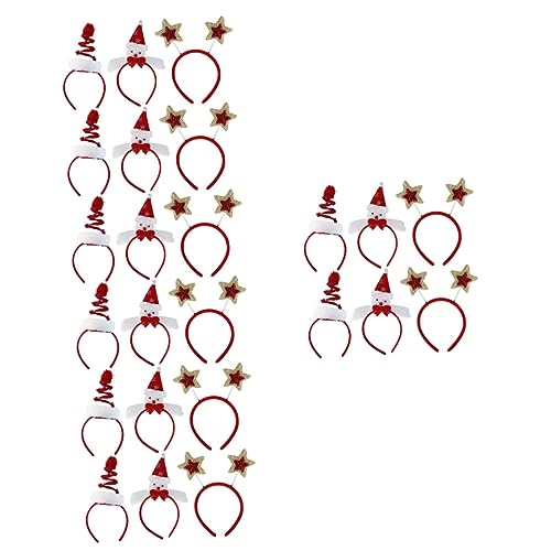 minkissy 24 Stück Weihnachts Kopfschmuck Weihnachtsgeschenke 3D Weihnachtsbrille Weihnachtssterne Stirnband Dekorationen Weihnachts Schneemann Haarreifen Weihnachts Haar Accessoires von minkissy