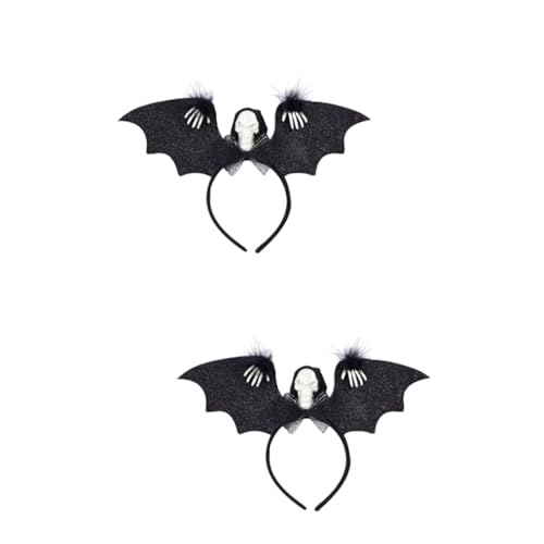 minkissy 2St Halloween-Stirnband mit -Kopfschmuck the hallow halloween mitgebsel creeps geführte leuchtende Haarreifen Fledermaus-Stirnband mit Licht Halloween-Kopfschmuck Plastik von minkissy