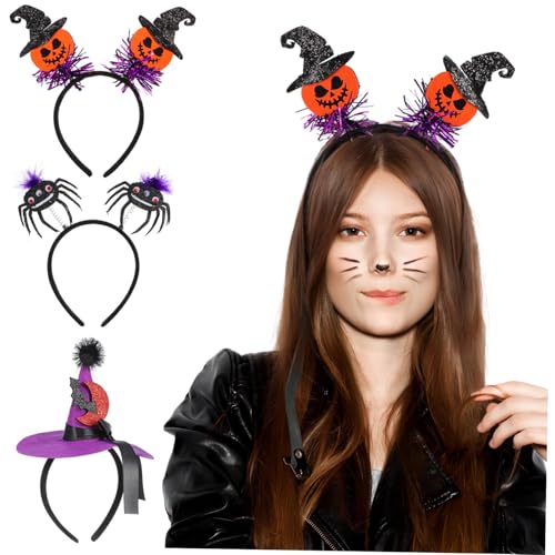 minkissy 3 Stück Party Stirnband Halloween Kostüme Stirnband Halloween Requisiten Party Kopfschmuck Halloween Ornament Haar Accessoires Erwachsene Halloween Stirnbänder Damen von minkissy