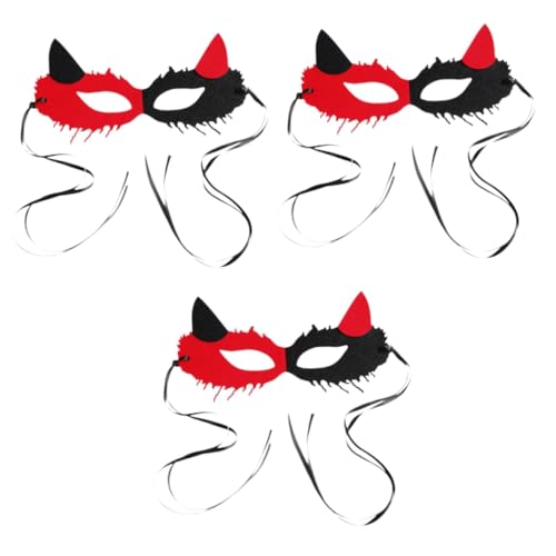 minkissy 3 Stück halloween schminke halloween make up tiermasken faschingsmasken Halloween-Augenmaske Halloweenkostüm Partymasken für Erwachsene Maskerade Maske Maskerade Frauen Filzstoff von minkissy