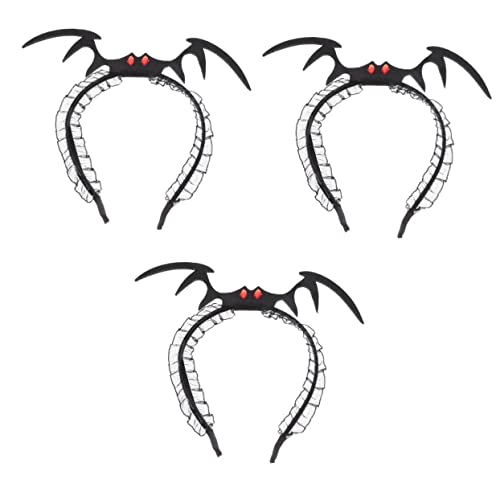 minkissy 3St Halloween-Stirnband Cosplay Fledermausflügel Kopfschmuck Cosplay-Party-Stirnbänder halloween haarreifen halloween haarschmuck Halloween-Fledermaus-Haarreifen Hut Stirnbänder von minkissy