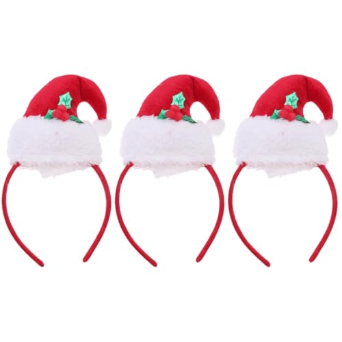 minkissy 3pcs Haargummis Haarbänder Weihnachtsmütze Haarbänder Weihnachten Haarband Haarreif Weihnachten Kopfbedeckung Weihnachten Kopfschmuck Kind Nikolausmütze Aldult von minkissy