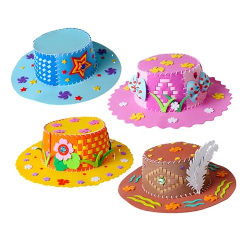 minkissy 4 Stück Teiliges DIY Sonnenhut aus Sicherem EVA Pädagogisches Bastelspielzeug mit Bunten Cartoon motiven für Kindergarten und Kreative Freizeitgestaltung minkissy 4 Stück Teiliges DIY Sonnenhut aus Sicherem EVA Pädagogisches Bastelspielzeug mit Bunten Cartoon motiven für Kindergarten und Kreative Freizeitgestaltung von minkissy