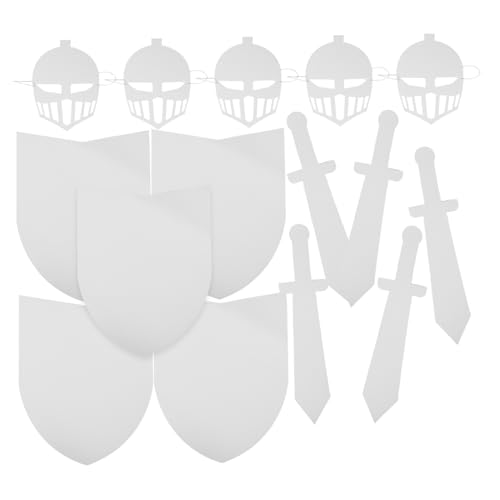 minkissy 5 Sätze DIY Ritter Schild Maske Bemalbares Karton Rollenspiel Zubehör für Fasching Halloween Party Bastelset für Jungen Mädchen minkissy 5 Sätze DIY Ritter Schild Maske Bemalbares Karton Rollenspiel Zubehör für Fasching Halloween Party Bastelset für Jungen Mädchen von minkissy