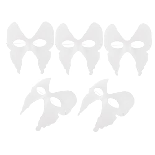 minkissy 5 Stück Weiße DIY Papiermasken Halbgesichtsmasken für Karneval Party Cosplay Halloween mit Bemalbaren Flügelformen für Damen und Festliche Anlässe minkissy 5 Stück Weiße DIY Papiermasken Halbgesichtsmasken für Karneval Party Cosplay Halloween mit Bemalbaren Flügelformen für Damen und Festliche Anlässe von minkissy