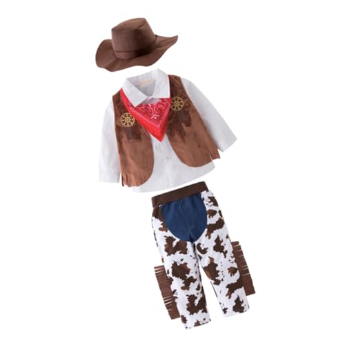 minkissy 5 Stück Western Cowboy Kostüm Set Langärmliges Rollenspiel Outfit für Jungen Jahre Inklusive Hemd Hose Weste Hut und Halstuch für Fasching Party und Cosplay minkissy 5 Stück Western Cowboy Kostüm Set Langärmliges Rollenspiel Outfit für Jungen Jahre Inklusive Hemd Hose Weste Hut und Halstuch für Fasching Party und Cosplay von minkissy
