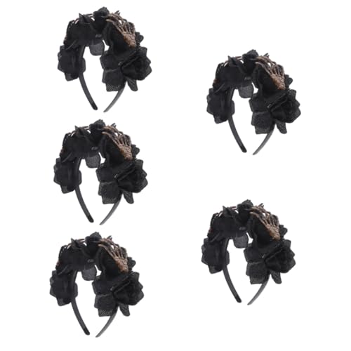 minkissy 5St Halloween-Haar-Accessoires schwarzes Blumenkronen-Stirnband Gothic-Kopfbedeckung halloween dekoration festival haarschmuck Kopftuch Gothic-Accessoires Haarschmuck-Requisite von minkissy