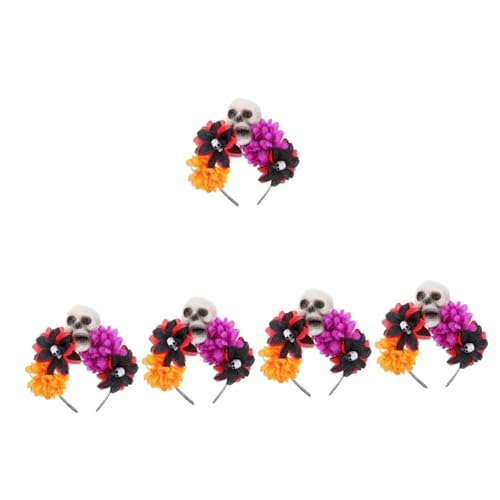 minkissy 5st Schädel Rose Stirnband Halloween-blumenkopfschmuck -stirnbänder Haarschmuck Für Frauen Haarschmuck Für Mädchen Blumenstirnbänder Für Frauen Halloween-dekor Plastik von minkissy